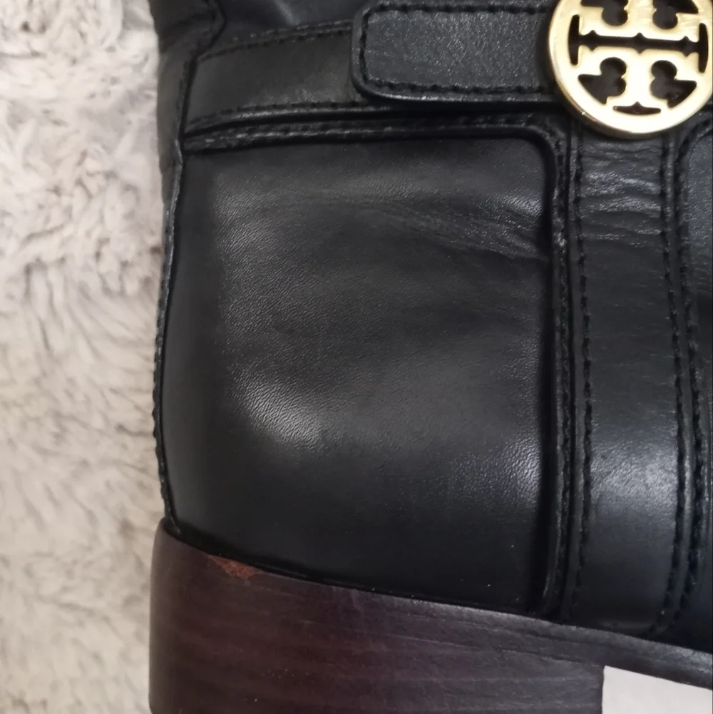 Tory Burch Leather Black Preppy Bristol Equestrian Minimalist CBK Classic Boot 8